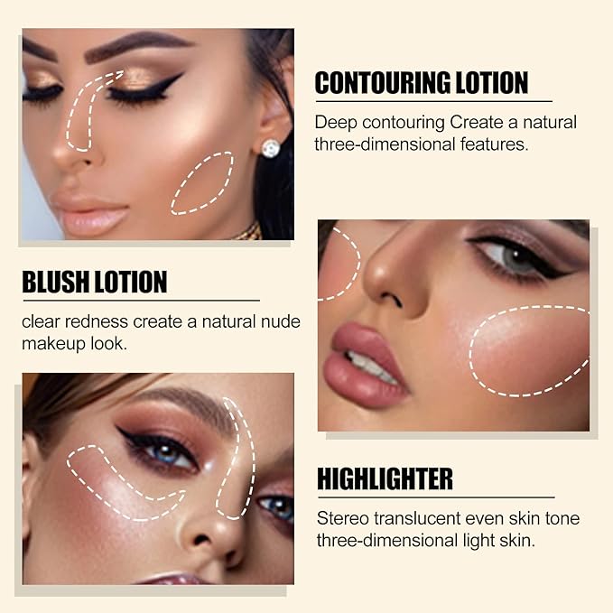 Contour Beauty Wand, Liquid Face Concealer Contouring Highlighter Blusher Stick with Cushion Applicator, Long Lasting Smooth Natural Matte Finish, Lightweight Blendable Super Silky Cream Contour Stick (03# Blush Peach)-BrightBean Baby