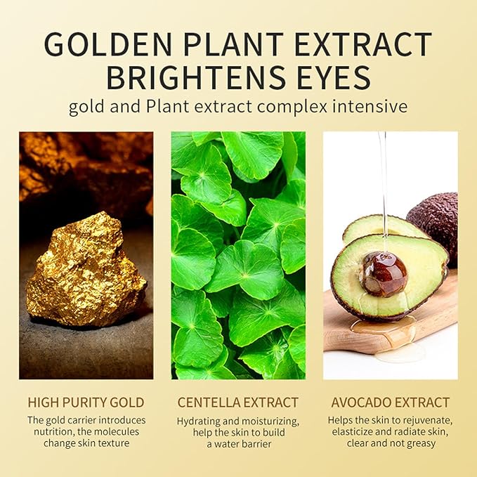 24k Gold Under Eye Patches,60PCS Collagen Eye Masks for Puffy Eyes,Dark Circles,Reduce Wrinkles,Natural Refresh Revitalizing Eye Skin Care Products-BrightBean Baby