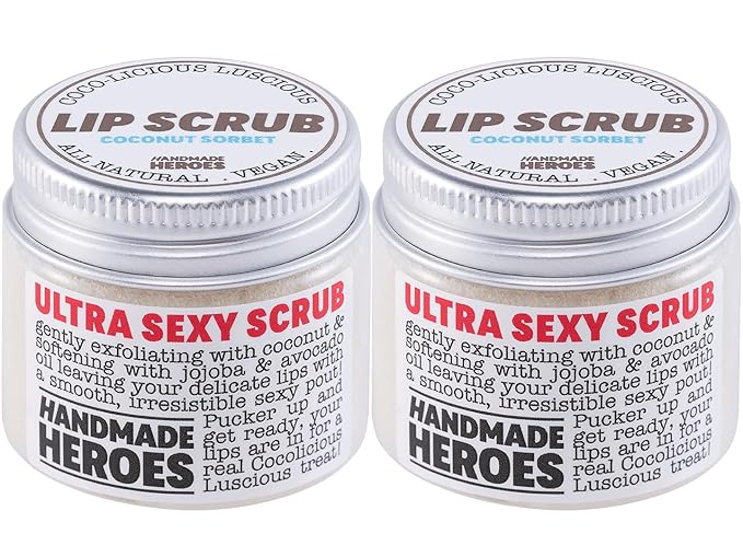 100% Natural Lip Scrub for Soft, Smooth Lips, Vegan Lip Scrub Gentle Exfoliator for Chapped and Dry Lips. 2 pc Coconut Lip Exfoliator Set lip exfoliator.-BrightBean Baby