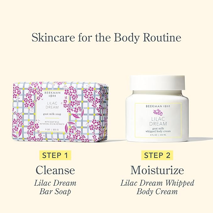 Beekman 1802 Lilac Dream Whipped Body Cream - 8 oz - Moisturizes, Soothes & Softens - With Coconut Oil and Mango Seed Butter - No Irritation - Good for Sensitive Skin-BrightBean Baby