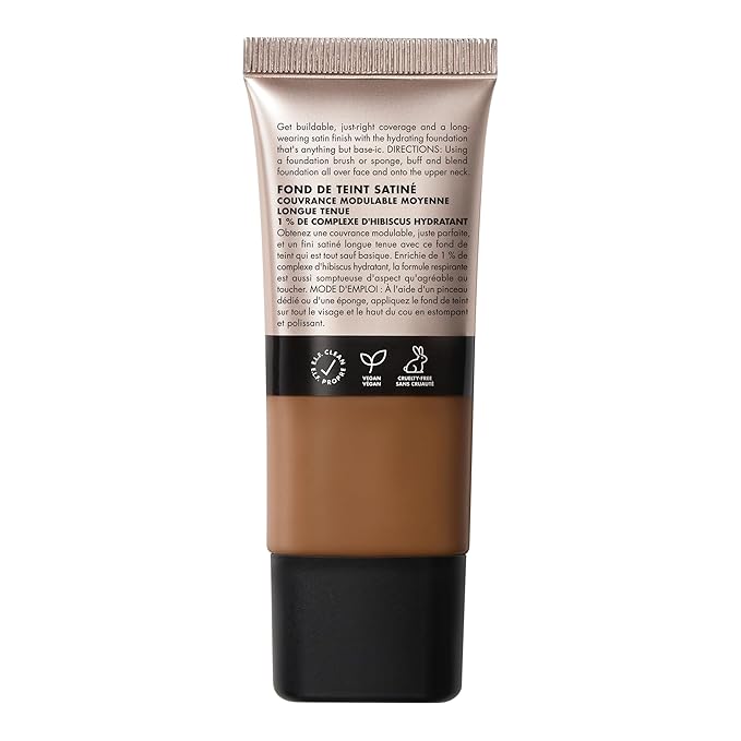 e.l.f. Soft Glam Foundation, Medium Coverage, Long-Lasting & Buildable Foundation For A Smooth, Satin Finish, Vegan & Cruelty-Free, 53 Deep Neutral-BrightBean Baby