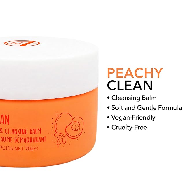 W7 Peachy Clean Face Cleansing Balm - Makeup Remover Melt With Fruit Juice - Clean Oil Free Skin-BrightBean Baby