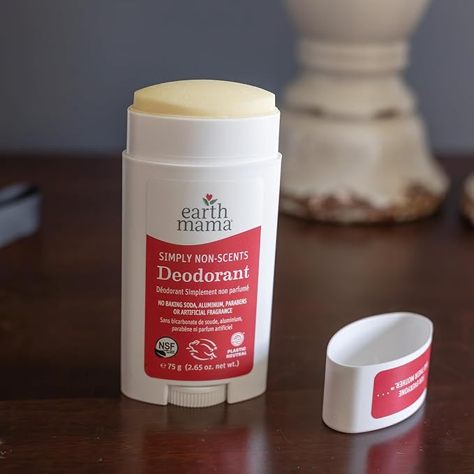 Earth Mama Simply Non-Scents Deodorant | Fragrance-free + Safe for Sensitive Skin, Pregnancy and Breastfeeding, Contains Organic Calendula and Coconut Oil, No Baking Soda or Aluminum, 2.65-Ounce-BrightBean Baby