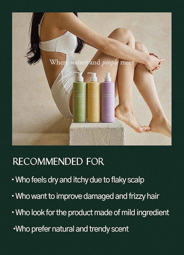 laferme Laminaria Shampoo with Organic Ingredient, Korean Clarifying Shampoo, Hydrating for Dry Hair, Strengthening for Weak Hair, Sulfate & Paraben-Free, for Women & Men, 33.8 FL OZ, White Musk-BrightBean Baby
