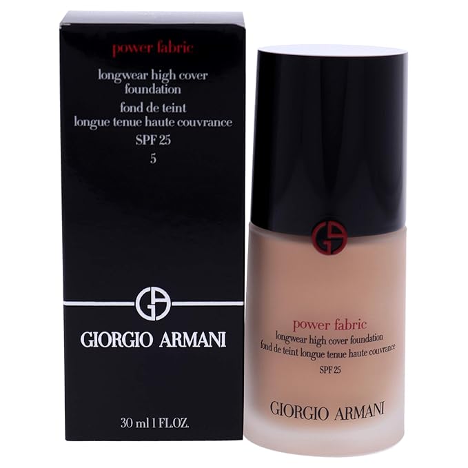 GIORGIO ARMANI Power Fabric Longwear High Cover Foundation SPF 25, # 5 Light, Neutral, 30 ml-BrightBean Baby