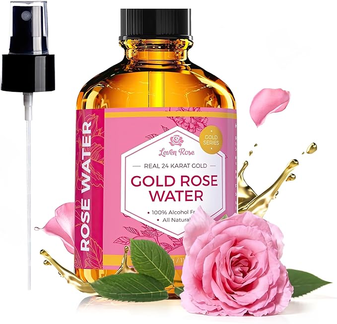 24 Karat Gold Rose Water Toner by Leven Rose Natural Moroccan 24K Rosewater Toner 4 oz-BrightBean Baby