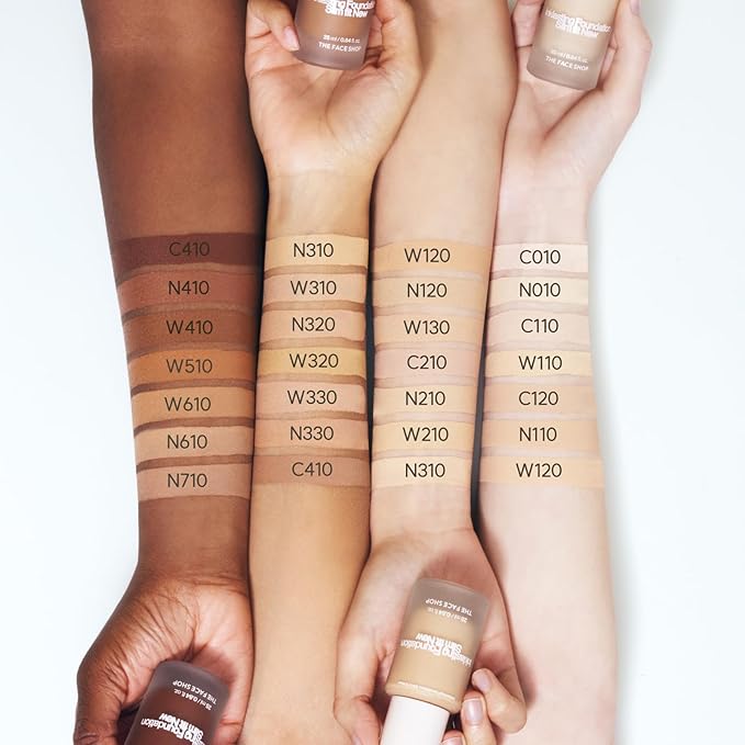 THE FACE SHOP Ink Lasting Liquid Foundation, Full Coverage, 72‑Hour Wear Semi‑Matte Finish, Makeup with Bakuchiol, N330 Cinnamon, 0.84 Fl. Oz.-BrightBean Baby