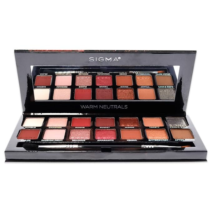 Sigma Beauty Warm Neutrals Eyeshadow Palette - 14 Warm Eyeshadow Shades in Matte, Shimmer and Metalic Finishes - Highly Pigmented Vegan Eye Makeup Palette - Clean Beauty Products-BrightBean Baby