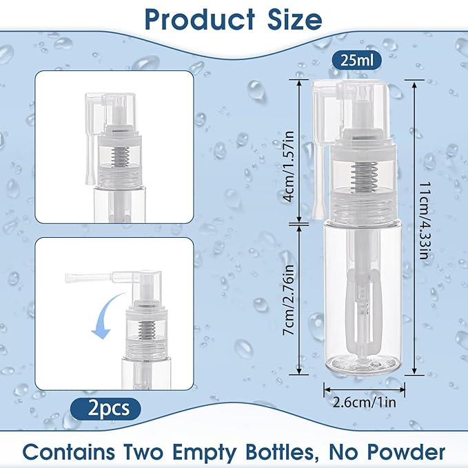 2 Pcs Empty Powder Spray Bottle, Cake Glitter Spray Bottle, Makeup Powder Spray Bottle, Barber Spray Bottle, Dry Powder Spray Bottle for Makeup Powder, Dusting, Glitter, Dry Cleaning Powder, Crafts-BrightBean Baby