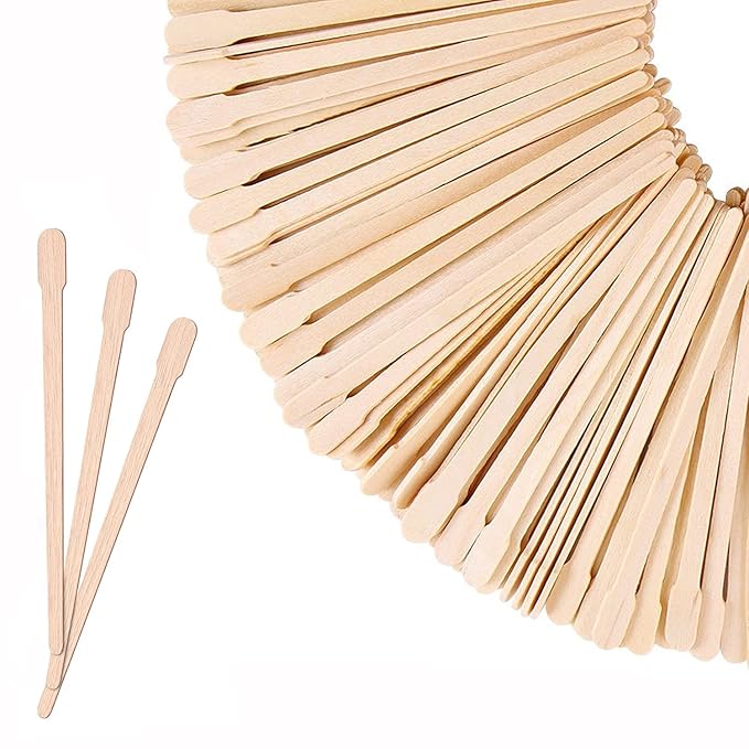 Mibly 1200 Pcs Wooden Wax Sticks - Eyebrow, Lip, Nose Small Waxing Applicator Sticks for Hair Removal and Smooth Skin - Spa and Home Usage-BrightBean Baby