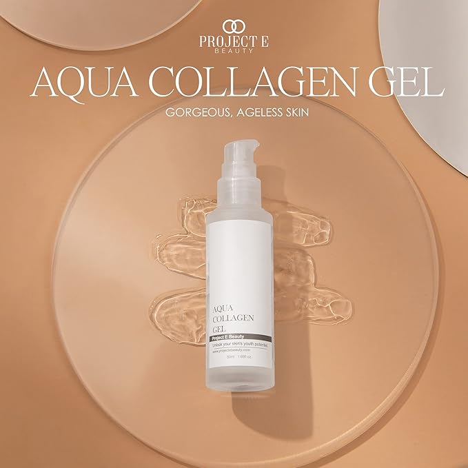 Project E Beauty Aqua Collagen Gel 24-Hour Hydration | Anti-Aging Brightening Treatment | Hydrating & Moisturizing Facial Skincare | Anti-Wrinkle Body Lotion | For Dry or Rough Skin | 50ml-BrightBean Baby