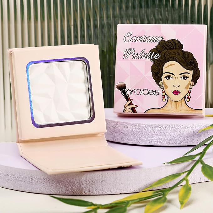 Matte White Highlight Contour Palette Bright,Mini Professional Matte Contouring Makeup Pallet for Face,Long Lasting Smooth Powder for Face,Convenient,Cruelty-Free & Vegan-BrightBean Baby