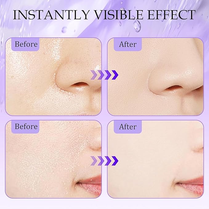 Chillab Lavender Matte Powder Oil Control Face Makeup Setting Powder, Chillab Polvo Compacto with Mini Powder Puff, for Silky Blurring Oil Control Long-Lasting Makeup-BrightBean Baby