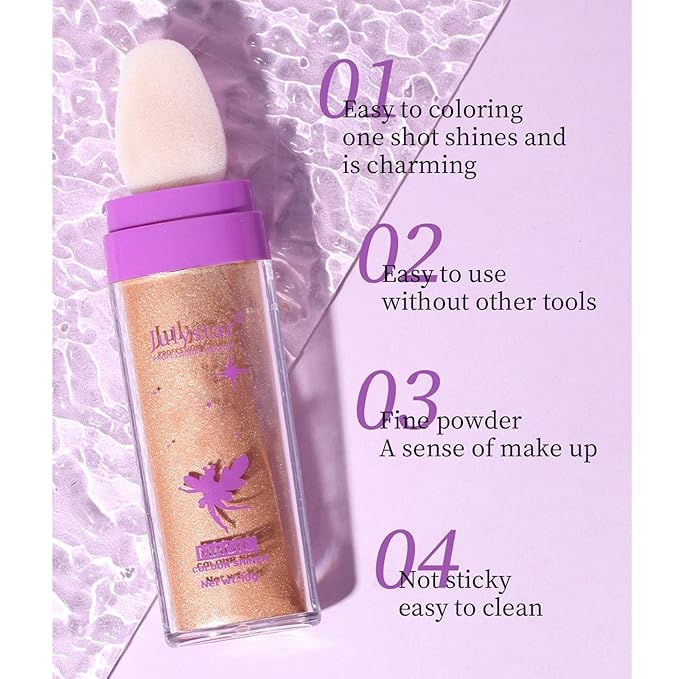 Highlighter Makeup Stick - Patting Powder, Body Glitter Fairy Dust Glitter Fairy Makeup Powder Stick Patting Powder Glitter Contour Blush Powder Face Brightens for Face Body Hair Makeup Kit - 3 Colors-BrightBean Baby