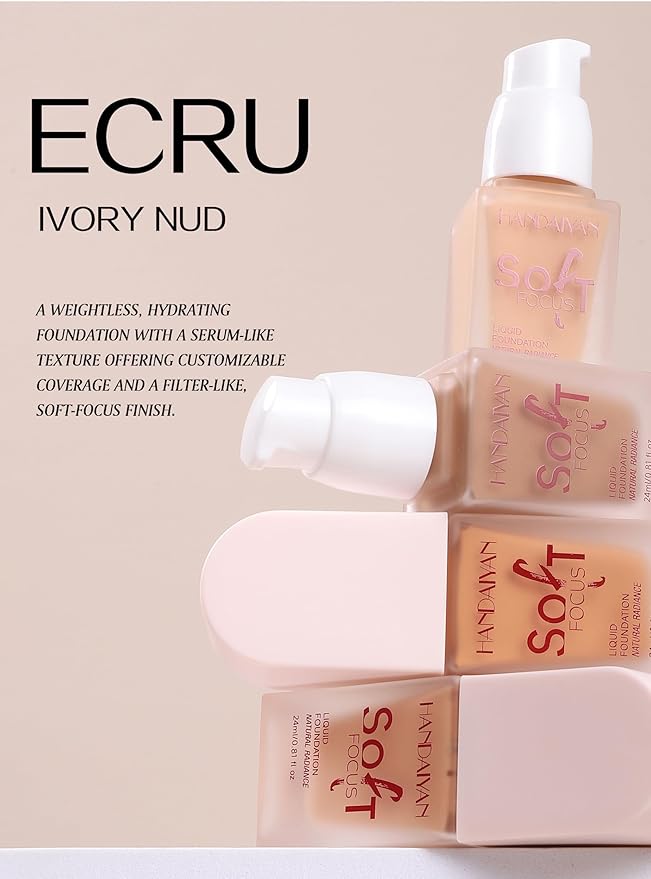Full Cover Soft Focus Liquid Concealer, 24H Longwearing Waterproof Smooth Matte Flawless Finish Concealer Foundation Corrector for Eye Dark Circles Spots Face Concealer Matte Makeup Base,06-BrightBean Baby