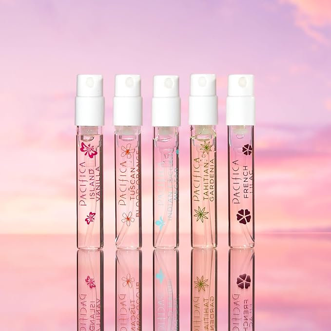 Pacifica Beauty Wanderlust & Moon Moods Perfume Set, Travel Fragrances, Island Vanilla, French Lilac, Clean Vegan Perfume, 0.05 fl oz Each (Set of 10)-BrightBean Baby