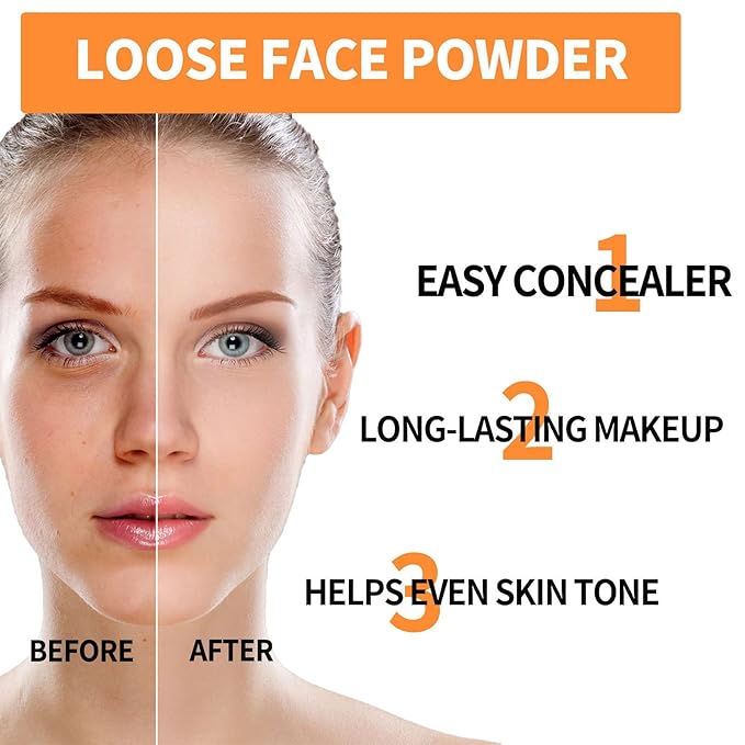 Mineral Sunscreen Setting Powder, Mineral Brush Setting Face Powder Makeup SPF 35 PA Oil Control Natural Matte Finish, Lightweight Breathable Concealer Brush Powder (Medium, 8g)-BrightBean Baby