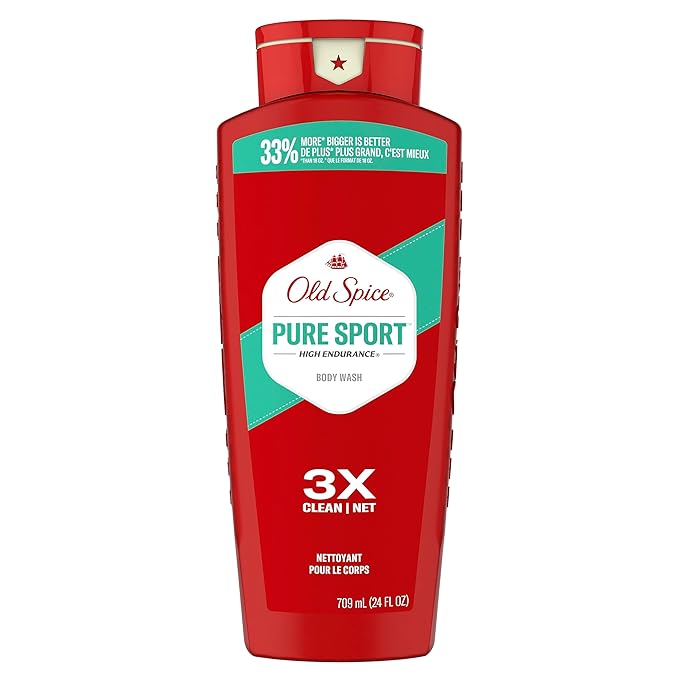 Old Spice Body Wash for Men, High Endurance Pure Sport, 24 Fl Oz (Pack Of 4)-BrightBean Baby