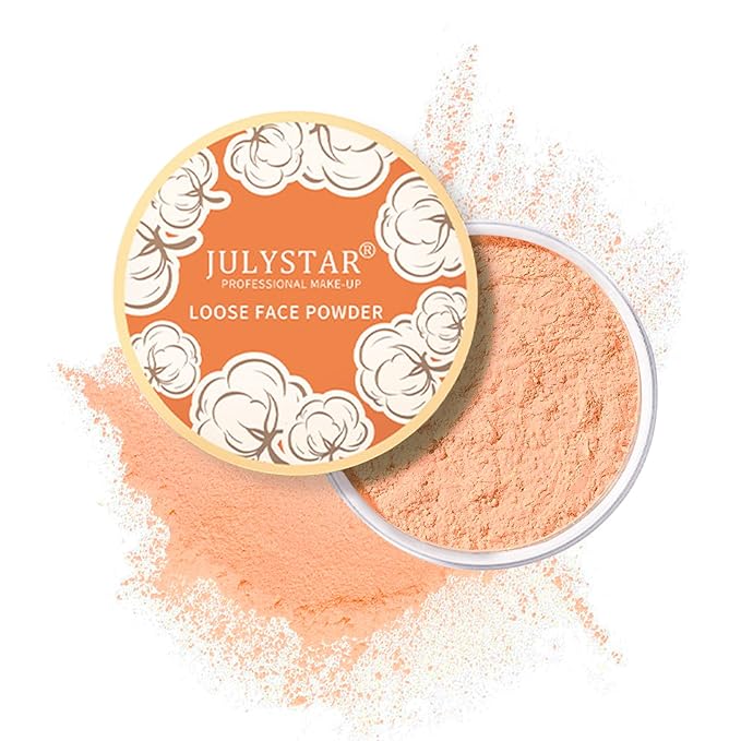 Setting Powder Loose Face Powder Matte Soft Smooth Oil Control Long Lasting Loose Setting Powder Makeup For Natural Flawless #03 Dark Skin Tone-BrightBean Baby