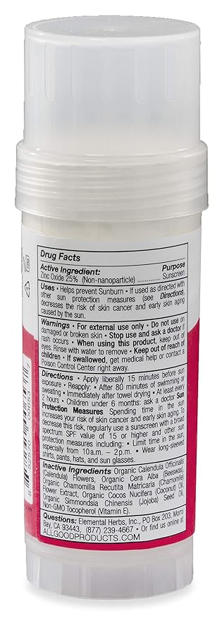 All Good Baby & Kids Mineral Sunscreen Butter Stick for Face, Nose, Ears - UVA/UVB Broad Spectrum SPF 50, Coral Reef Friendly, Water Resistant, Zinc Oxide, Coconut Oil, Vitamin E (2.75 oz)(3-Pack)-BrightBean Baby