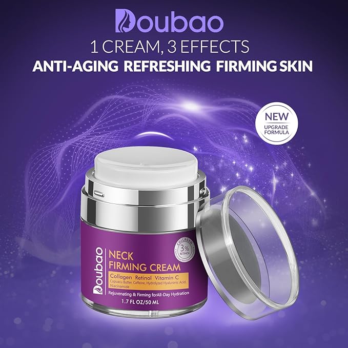 Neck Firming Cream, Wrinkle Cream for Women, Retinol Moisturizer with Collagen and Hyaluronic Acid for Neck, Face and Décolleté, 1.76 fl oz-BrightBean Baby
