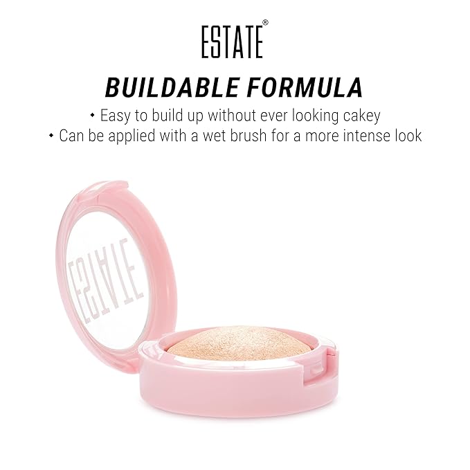Estate Cosmetics Dew Me Baked Highlighter – Cheek, Eyes & Face Pressed Powder – 3 g (0.1 oz) (BYEEE)-BrightBean Baby