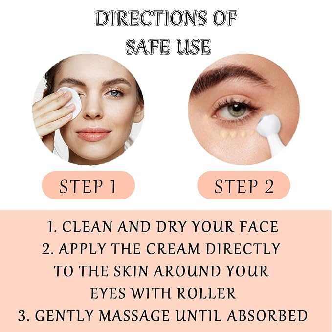 Caffeine Eye Cream Eye Serum, Under Eye Roller Cream for Dark Circles and Puffiness, 0.51 Fl Oz-BrightBean Baby
