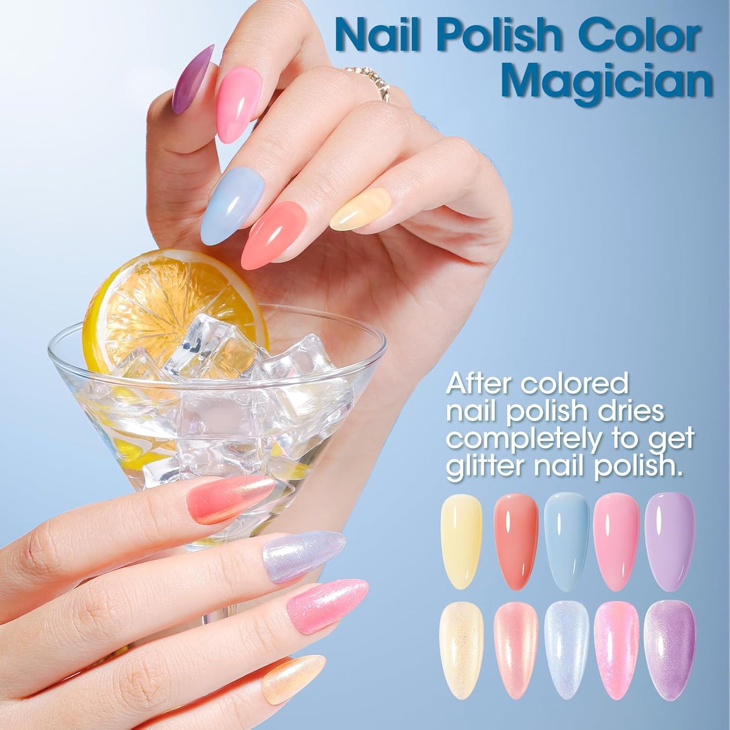 GELLEN Shimmer Pastel Nail Polish, Buildable Sheer Natural Regular Nail Polish Quick Dry Translucent 6 Colors Set for Acrylic Natural Nails Home Salon, Non Gel, Chip Resistant, Hema Free, Non-toxic-BrightBean Baby