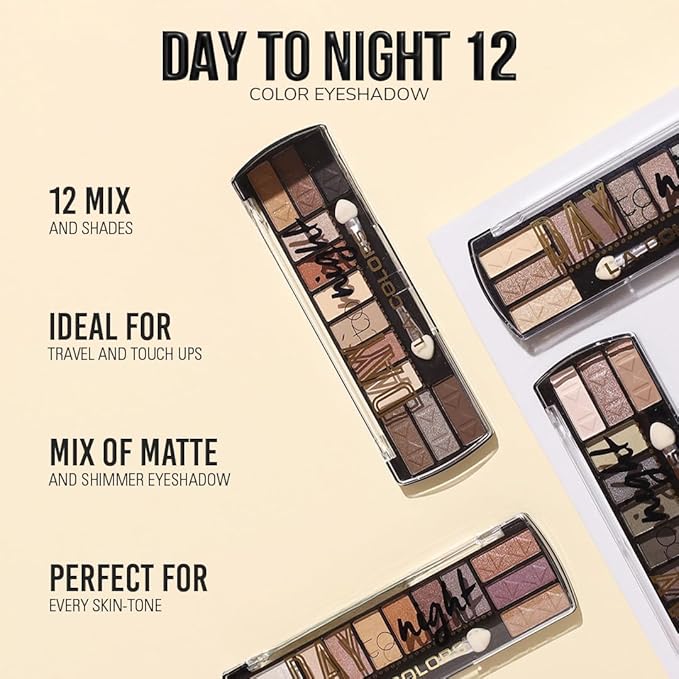 L.A. COLORS Day to Night 12 Color Eyeshadow, Sunset CES425