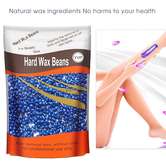 Hard Wax Beads for Hair Removal, Yovanpur Wax Beads for Sensitive Skin, Har Wax Beans for Coarse Hair, Waxing beads for Face, Eyebrow, Body, Bikini, Brazilian At Home 300g (10 Oz)/bag (Blue)-BrightBean Baby