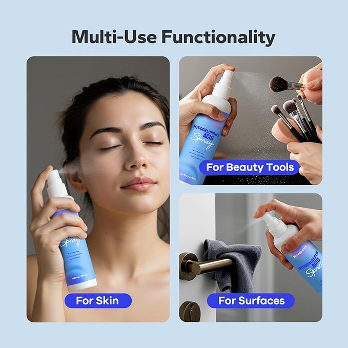Hypochlorous Acid Spray (8.45 Fl Oz), Facial Spray for Skin Cleansing & Soothing, Hypoallergenic HOCL Sprays for Face & Eyes, All-Purpose Cleaner for Sensitive Skin Care-BrightBean Baby