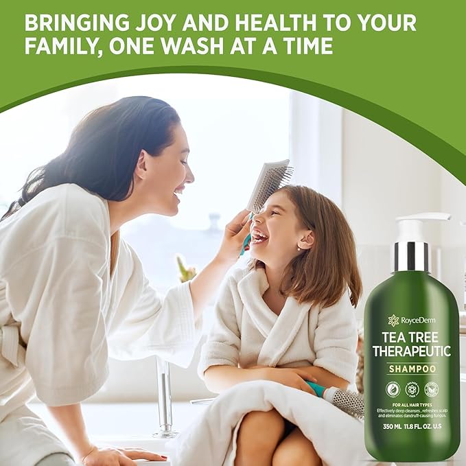 Roycederm Tea Tree Antifungal Shampoo: Folliculitis Shampoo for Dry Scalp, Dandruff, and Itchy Scalp - Medicated Clarifying shampoo with Tea Tree Oil, Paraben & Sulfate Free - 2 Pack-BrightBean Baby