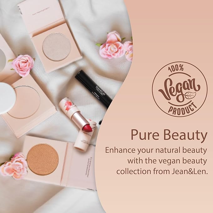 Pure 2in1 Compact Powder Feather Light 02 Sand by Jean&Len, for a flawless transition and natural look, lasts 24 hours, with organic ingredients, vegan-BrightBean Baby