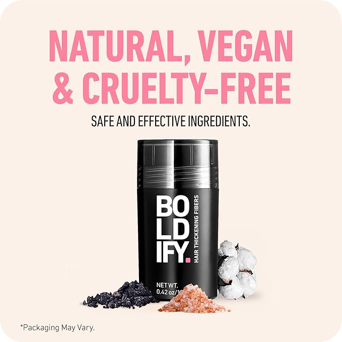 BOLDIFY Hair Fibers (28g) - Fill In Thinning and Fine Hair for an Instantly Fuller, Thicker Look - 14 Shades for Women & Men - Gray-BrightBean Baby