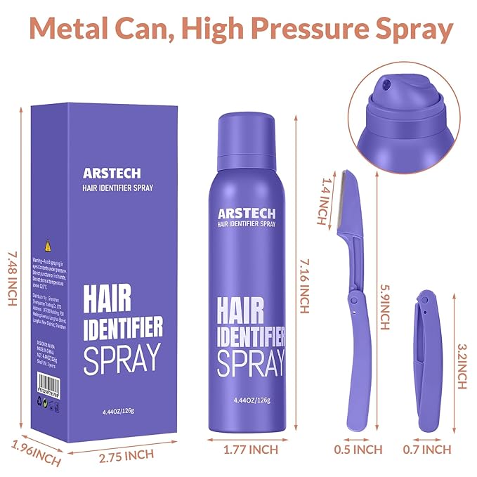 Dermaplane Razor for Women Face Hair Identifier Spray for Face Shaving Dermaplaning Tool Skin Body Dermaplane Spray for Women with 4 Facial Razor for Face Shaver Kit Facial Hair Spray Hair Removal