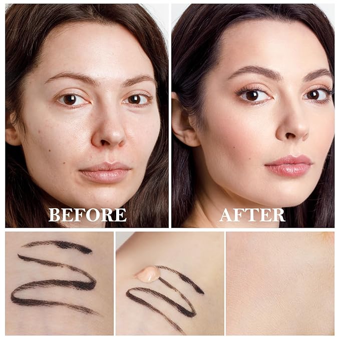2pcs Liquid Concealer Set with Brush,Full Cover,Concealer Wand with Matte Finish,Corrects,Covers,Long Wear Up to 24hr-BrightBean Baby