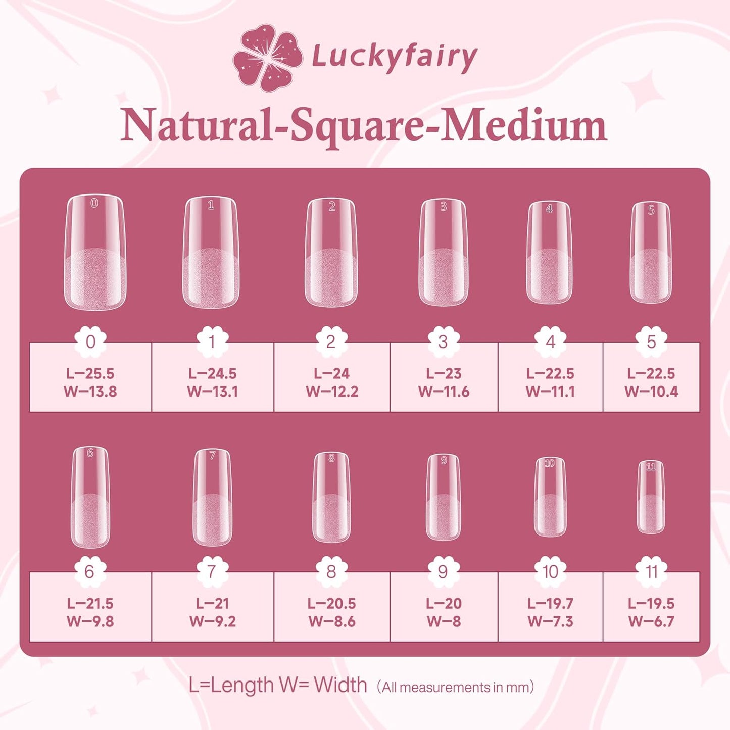 Nail Tips Square: 504pcs Pre-etched Square Press on Nails Clear Full Cover Fake Nails for French Nail Extension Salon Home DIY 12 Sizes Gel Tips-BrightBean Baby
