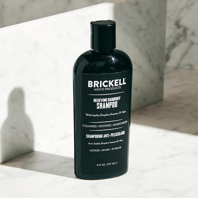 Brickell Men's Relieving Dandruff Shampoo For Men, Natural & Organic, Soothes and Eliminates Dandruff with Ziziphus Joazeiro, Aloe and Jojoba Oil (8 oz)-BrightBean Baby