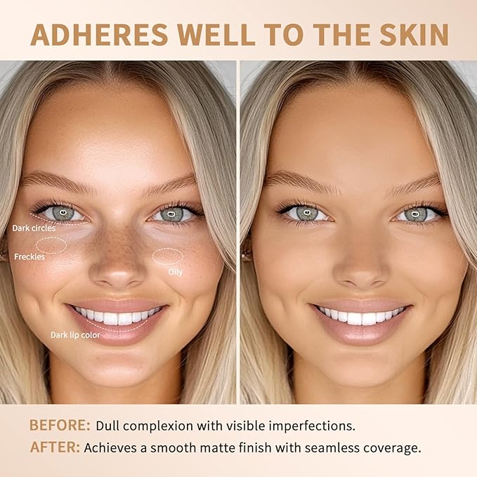 Beauty Balm Serum Boosted Skin Tint, Dual-Ended Eraser Foundation Stick with Brush, Full Coverage Cream Korean Makeup, Long-Lasting Stick for Smooth, Flawless Finish (#1 Cream)-BrightBean Baby