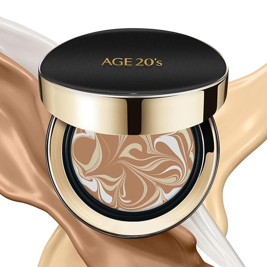 AGE20'S Signature Essence Pact SPF 50+ | Pack of 1 | 27 Medium | Cream Foundation, Dewy Finish, Natural Coverage | Korean Cushion Foundation-BrightBean Baby