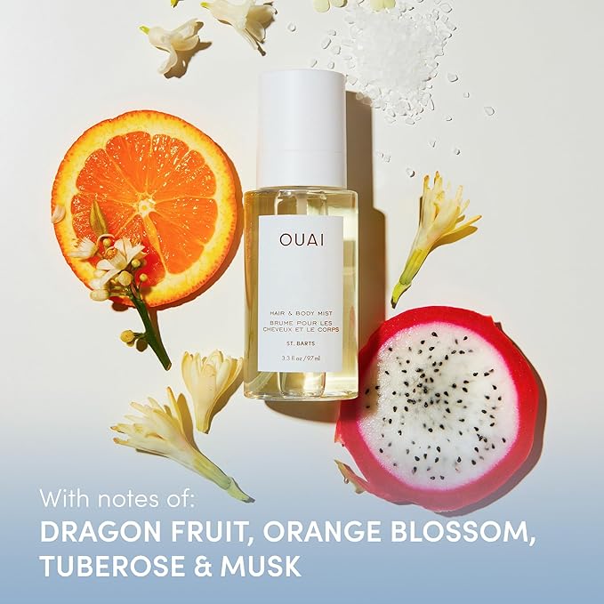 OUAI St. Barts Hair and Body Mist - Tropical-Scented Hair Perfume and Body Spray - Notes of Dragonfruit, Orange Blossom, Tuberose & Musk (8 Fl Oz)-BrightBean Baby
