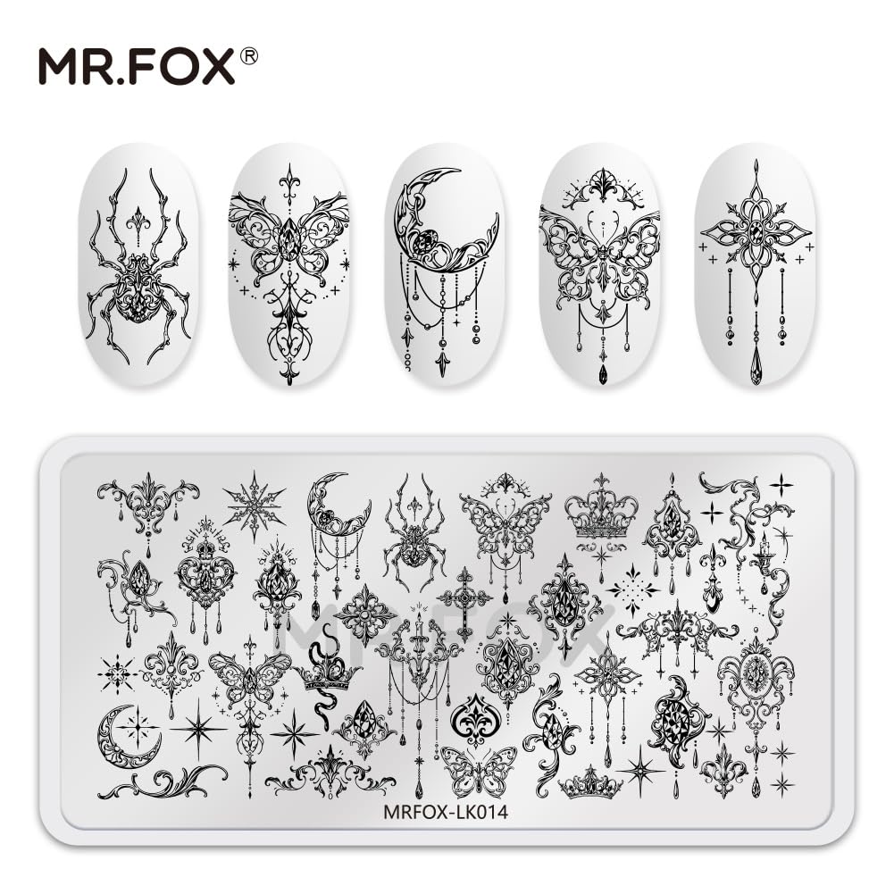 5 Pcs Nail Plates Stamping Set Starry Star Moon Esoteric Elements Nail Art DIY Stamping Template-BrightBean Baby