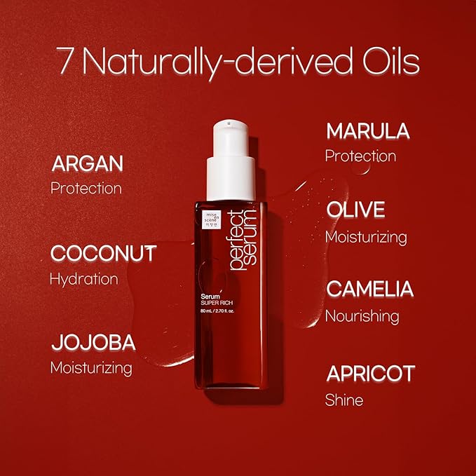 Mise En Scene Perfect Super Rich Serum with Argan Oils - Hair Essence for High Nutrition Intensive Care, Korean Hair Oil, 2.70 fl. Oz-BrightBean Baby