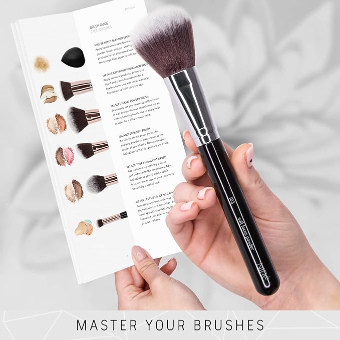 Niré Beauty 15piece Award Winning Professional Makeup Brush Set: Vegan Makeup Brushes with Case, Makeup Sponge, Brush Cleaner, Guide, Gift Box-BrightBean Baby