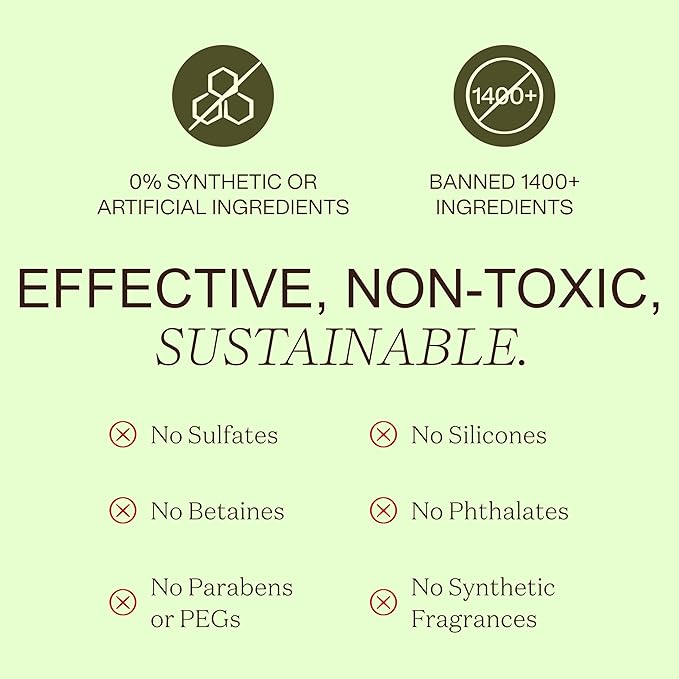 Non Toxic Vegan Shampoo with Organic Ingredients, Apple Cider Vinegar & Tea Tree Oil - Sulfate Free, Color Safe, Paraben Free, Gluten Free, Cruelty Free, pH Balanced-BrightBean Baby