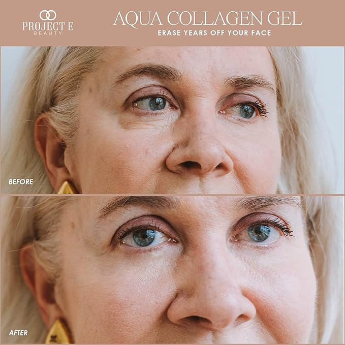 Project E Beauty Aqua Collagen Gel 24-Hour Hydration | Anti-Aging Brightening Treatment | Hydrating & Moisturizing Facial Skincare | Anti-Wrinkle Body Lotion | For Dry or Rough Skin | 50ml-BrightBean Baby