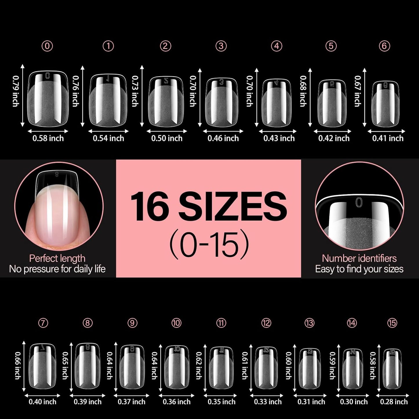 AILLSA Short Square Nail Tips, Fake Thickened Half Matte Nails Tips, Pre-shaped Press on False Nail Tip for Nail Salon 256PCS with Storage Box-BrightBean Baby