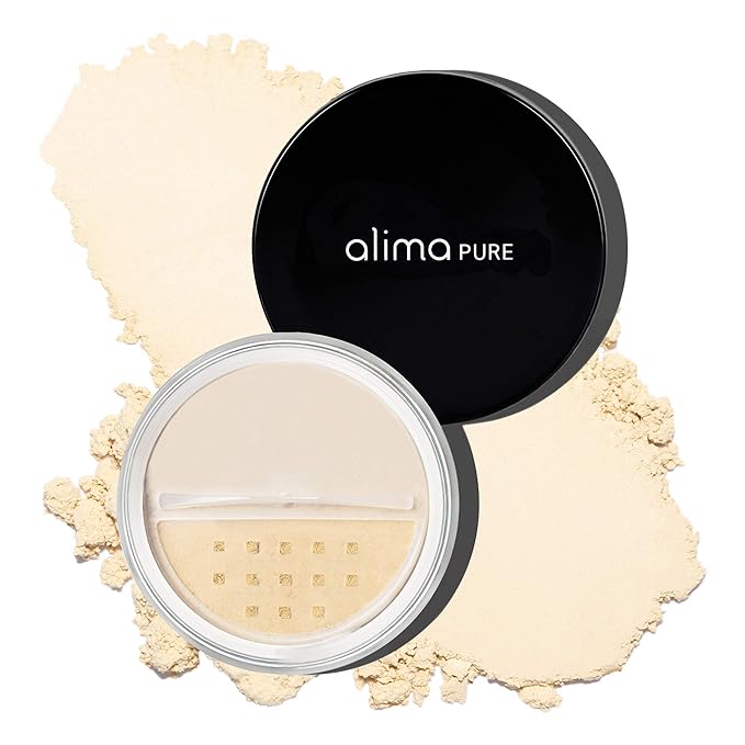 Alima Pure Matte Foundation Loose Mineral Powder Foundation Makeup, Loose Powder Makeup Oil Free Talc Free Powder, Natural Makeup Mineral Foundation Full Coverage Natural Foundation Powder .15 oz/4.5g-BrightBean Baby