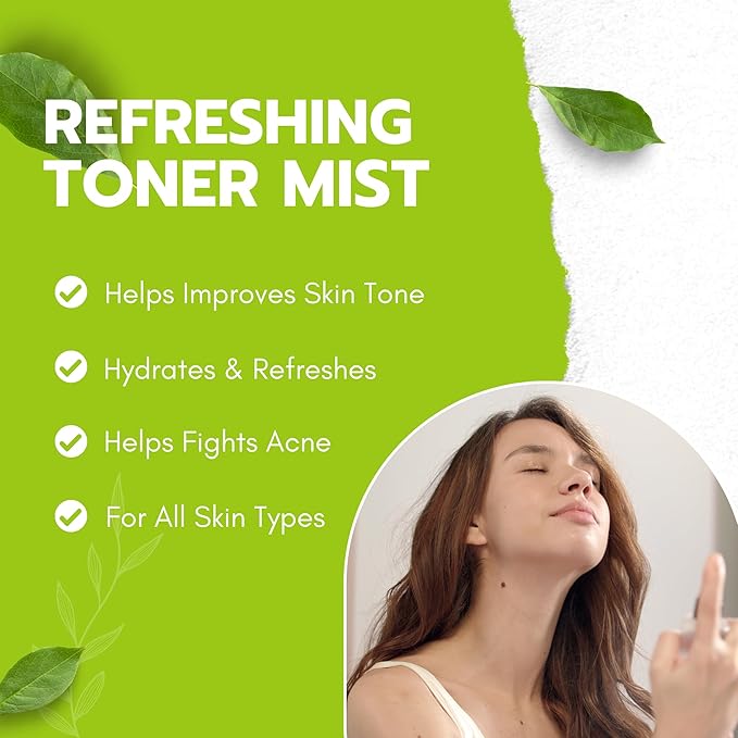 Green Tea Matcha Facial Toner with Rose Petal, Refreshing, and Soothing Face Toner, with Rose Oil, Aloe Vera,120ml-BrightBean Baby
