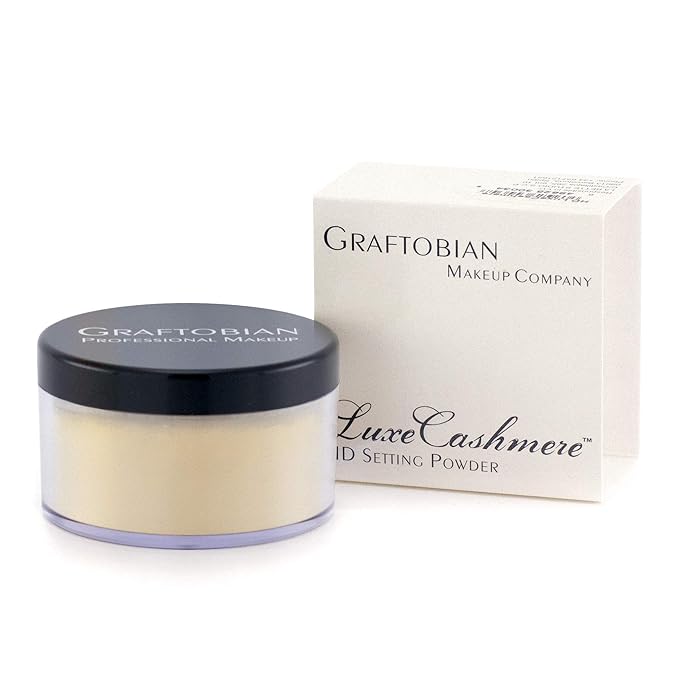 Graftobian HD LuxeCashmere Setting Powder - Banana Creme Pie (0.7 oz) - No Flashback, Matte, Silky Smooth Finish-BrightBean Baby